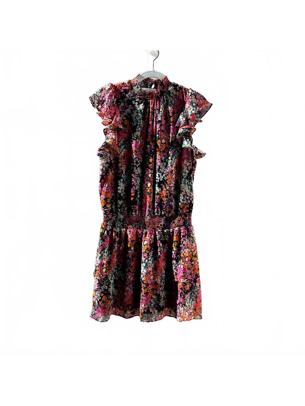 1. State Floral dropped waist smocked mini dress | size medium
